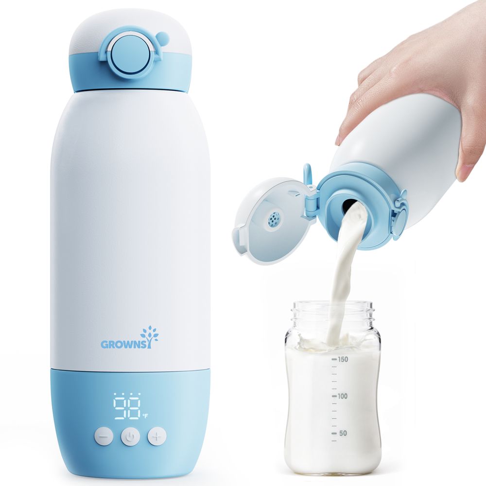 Grownsy - Fast Portable Bottle Warmer for Breastmilk & Formula - Precise Temp Control