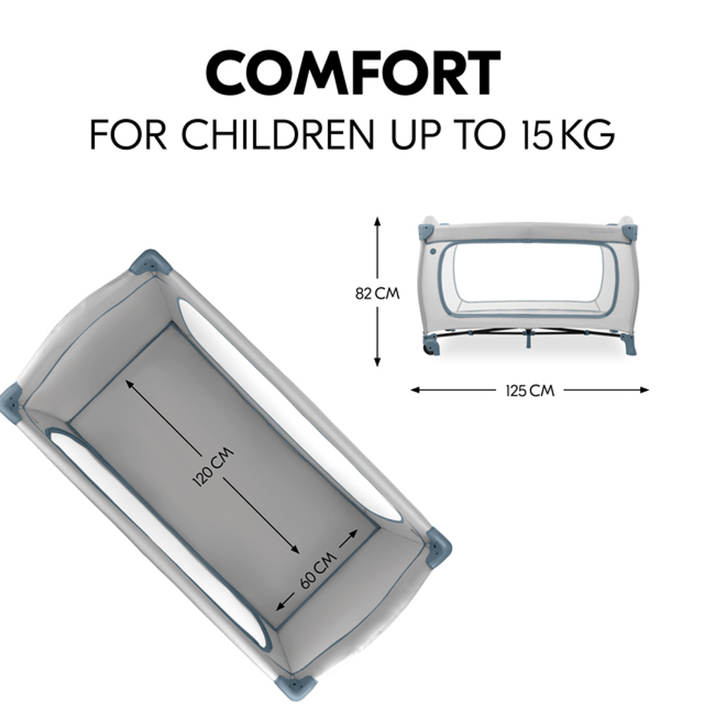 Hauck - Sleep N Play Go Plus Children's Travel Bed With Transport Bag And Large Slip - Dusty Mint/Grey