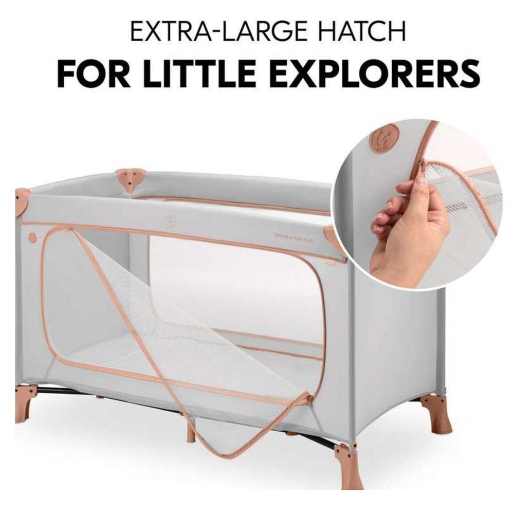 Hauck - Sleep N Play Go Plus Children's Travel Bed With Transport Bag And Large Slip - Dusty Cork