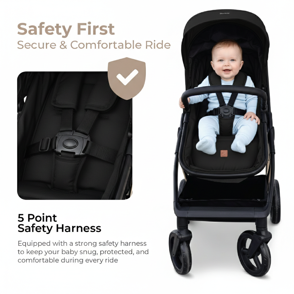 نورتور - عربة أطفال قابلة للعكس 2 في 1 مع سرير محمول