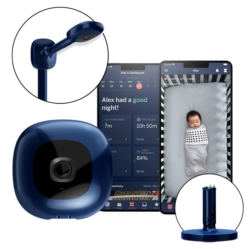 Nanit Pro Baby Monitor With Wall Mount And Multistand - Midnight Blue