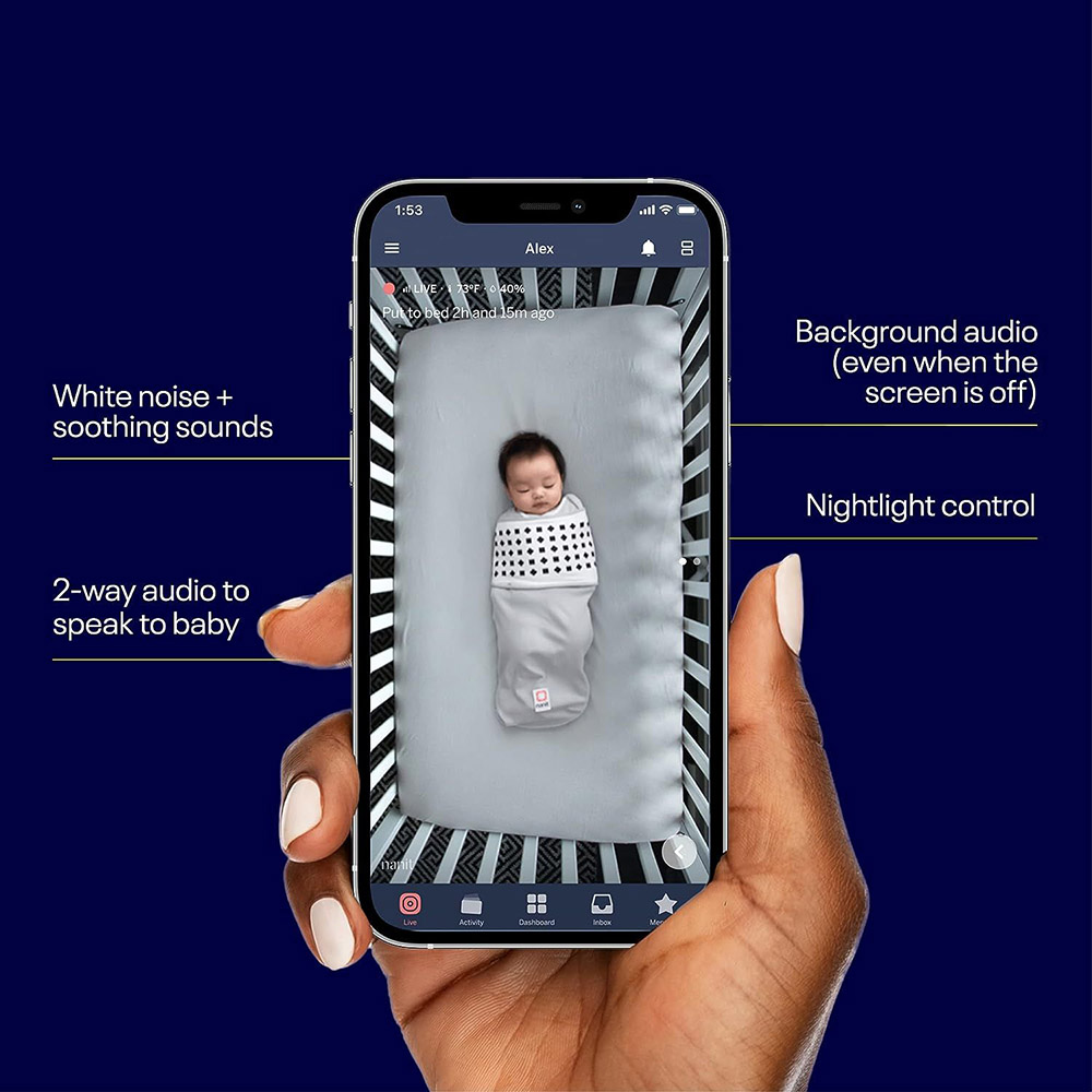 Nanit Pro Baby Monitor With Wall Mount - Sterling Silver