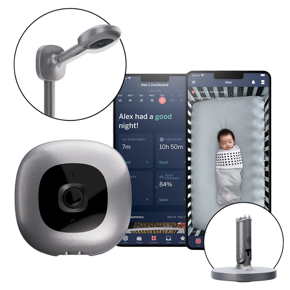 Nanit - Pro Baby Monitor With Wall Mount And Multistand - Sterling Silver