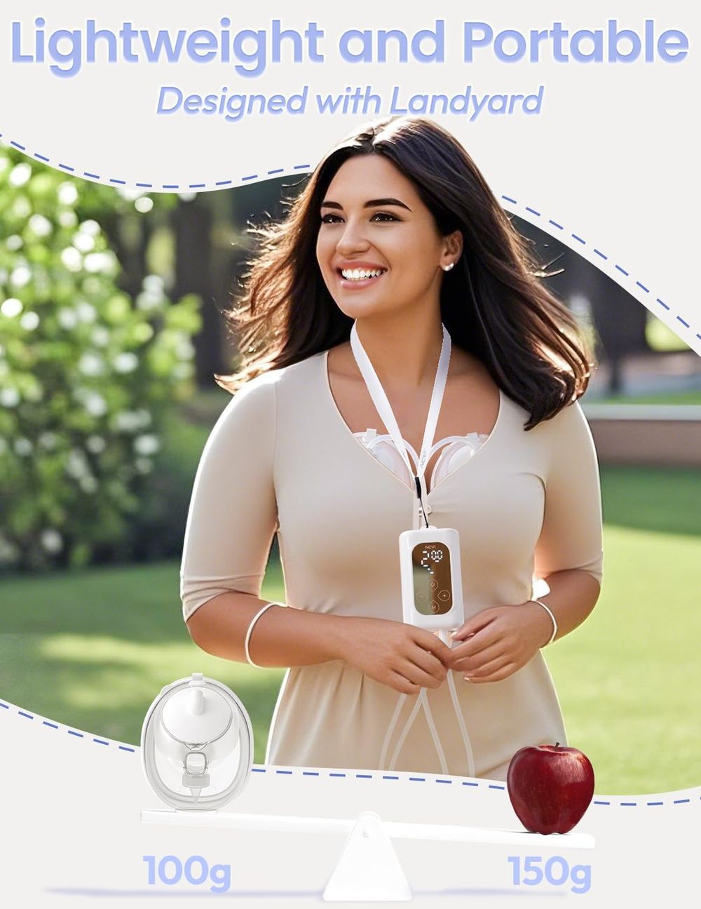 NCVI - Wearable Breast Pump Set - White