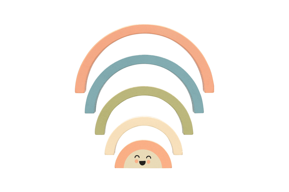Pearhead - Wooden Stacking Toy -  Rainbow
