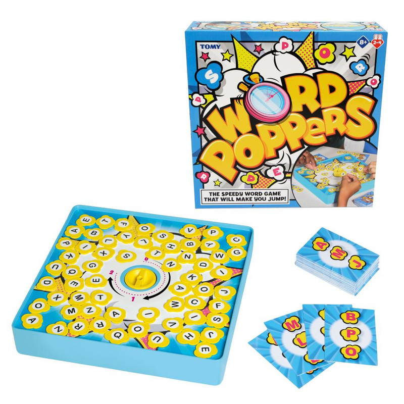 Tomy Games - Word Poppers Timer Word Spelling Family Board Game
