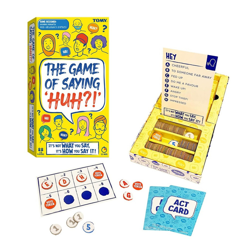 Tomy Games - The Game Of Saying Huh Guessing Card Game - Multicolor
