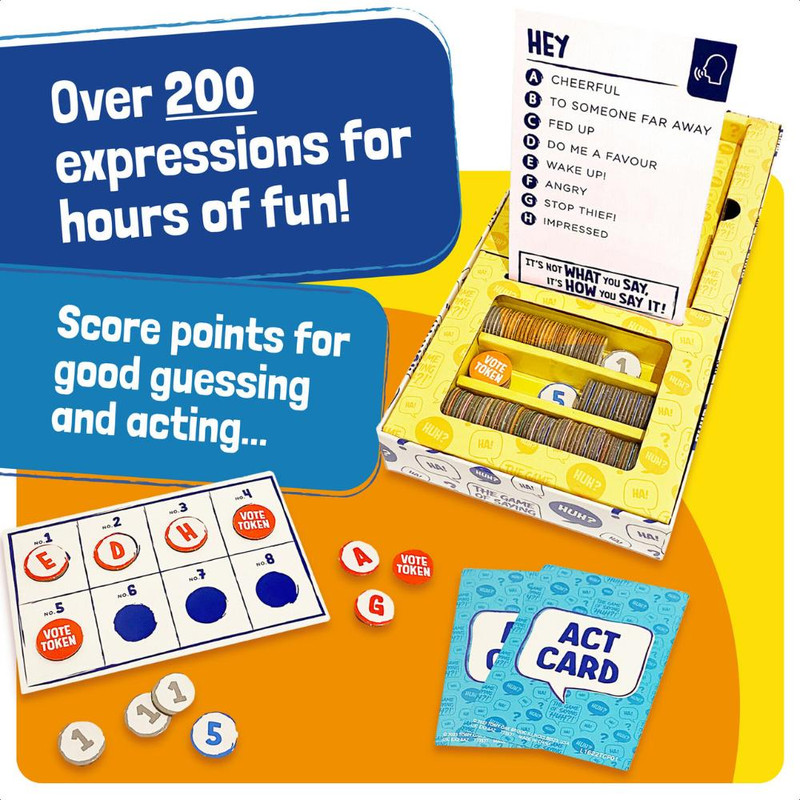 Tomy Games - The Game Of Saying Huh Guessing Card Game - Multicolor