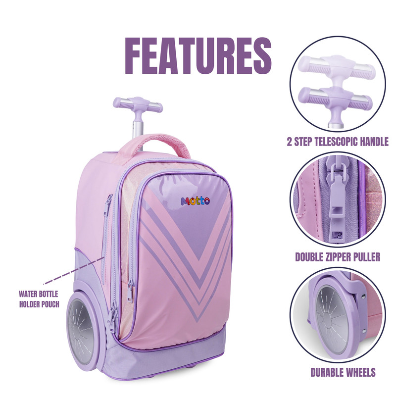 تروكير - طقم شنطة بعجلات موتو بناتي بريميوم - عدد 3