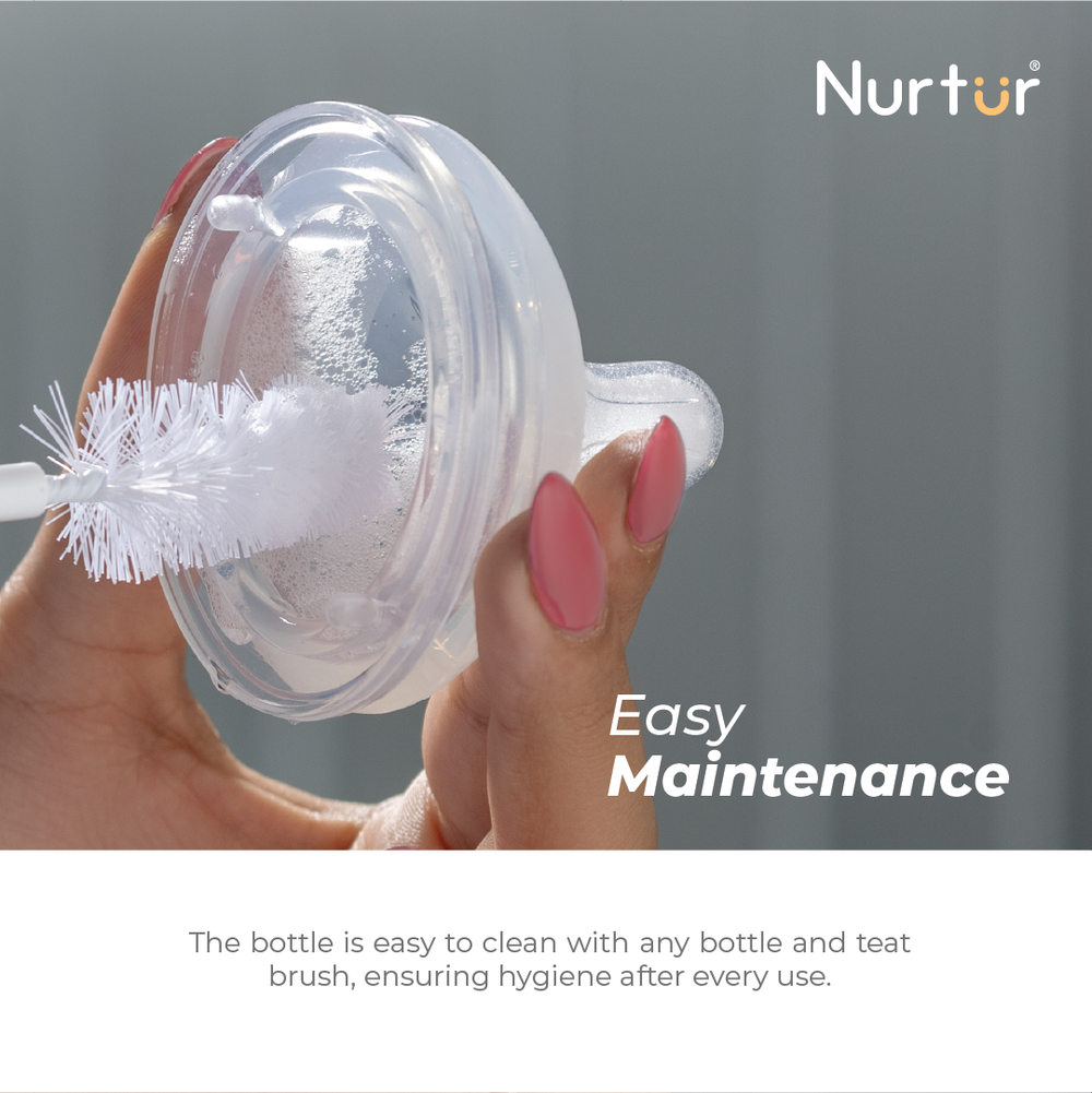 Nurtur - Cozi Narrow Neck Silicone 3 Flow Rate Teats - X-Cut-Nude - Clear