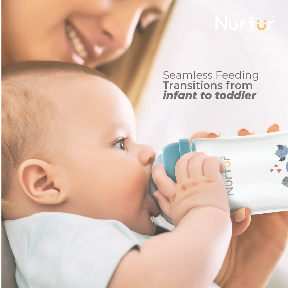 Nurtur - Cozi Narrow Neck Silicone 3 Flow Rate Teat - l-Nude - Clear