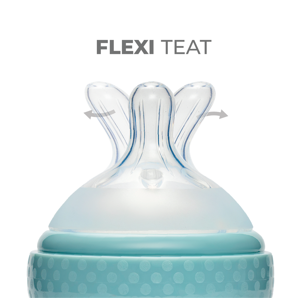 Nurtur - Cozi Wide Neck Silicone 3 Flow Rate Teat - l-Nude - Clear