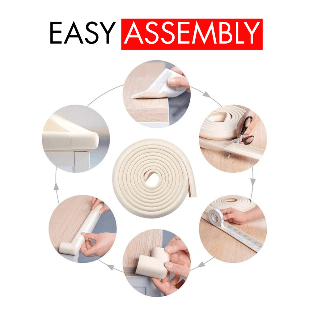 Nurtur - Safety Edge Guard - 2 m With 4 Corner Guard - Off-White