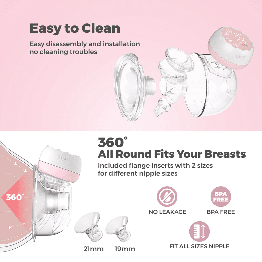 Nurtur Cozi - Flex Double Electric Wearable Breast Pump - 150ml - White/Pink