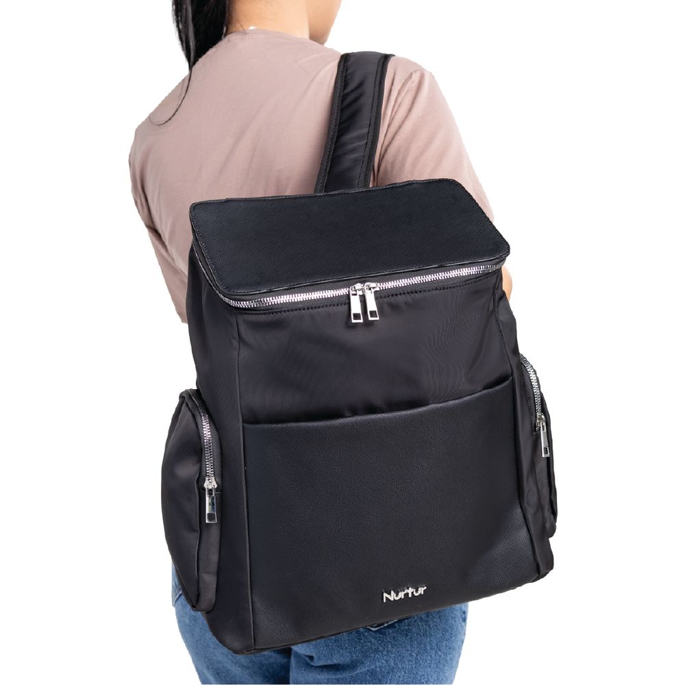 نورتشر كوزي - شنطة ظهر للحفاضات أورا - أسود