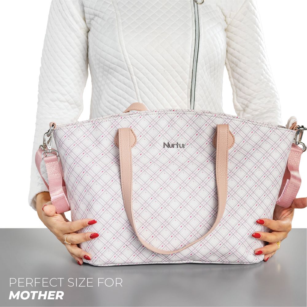 نورتشر كوزي - شنطة حفاضات فوغ المطبوعة - بيج