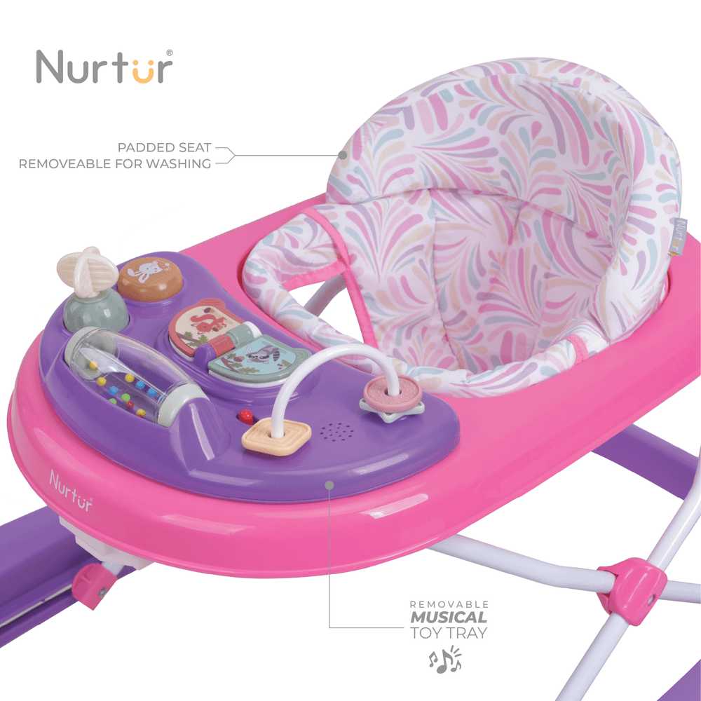 Nurtur - 3-In-1 Baby Multi Walker With Music Function - Pink