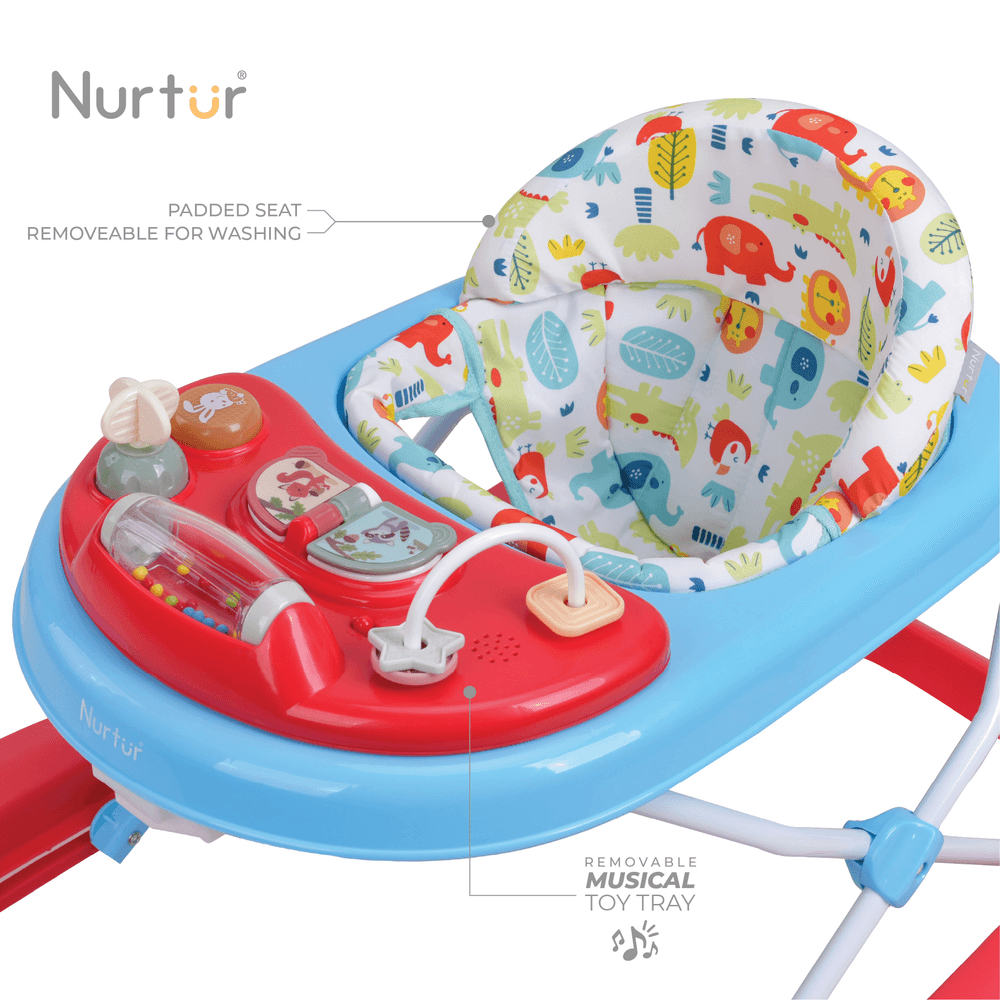 Nurtur - 3-In-1 Baby Multi Walker With Music Function - Red