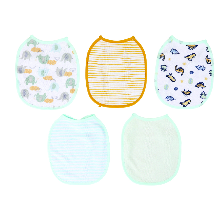 Nurtur Cozi - Cotton Bibs - Printed Character - Pack of 5 - Blue