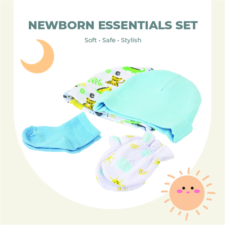 طقم نورتور كوزي - 6 قطع - قبعات وقفازات وجوارب للأطفال الرضع