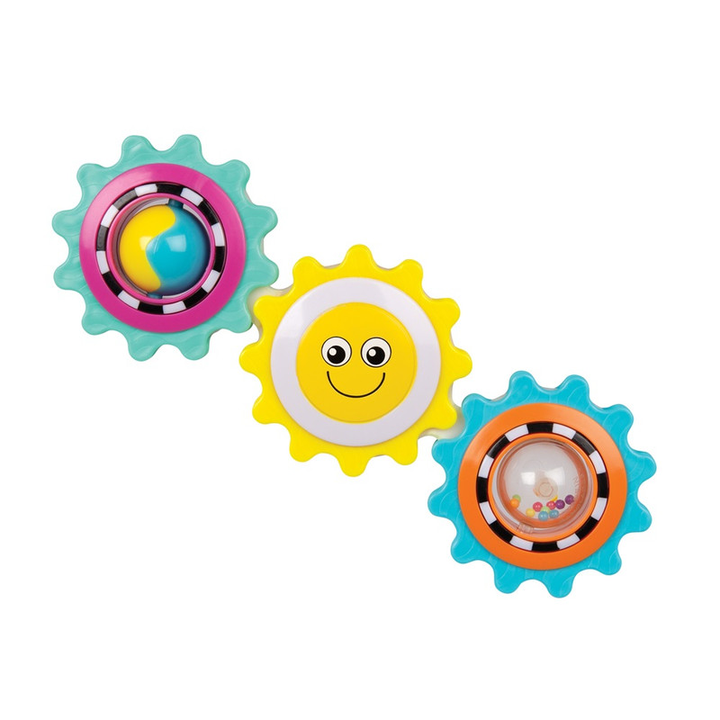 Playgro - Twirly Trio Spinning Gears Rattle Motor Skills Development Toy