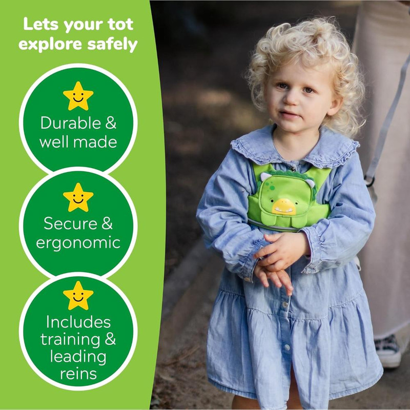 Trunki - Child Safety Harness Dudley The Dinosaur - Green