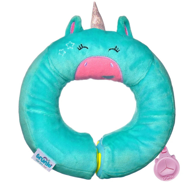 Trunki - Yondi Kids Travel Neck Pillow And Chin Support Una Unicorn - 20cm - Small - Turquoise