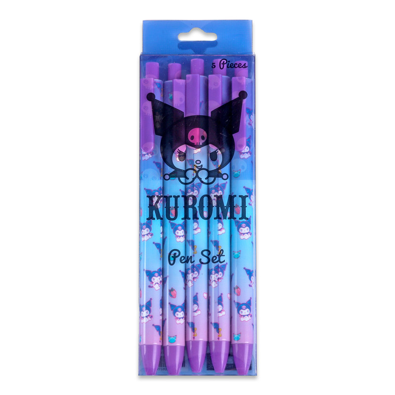 Sanrio - Kuromi Themed Pen Set - Purple - 5 Pcs