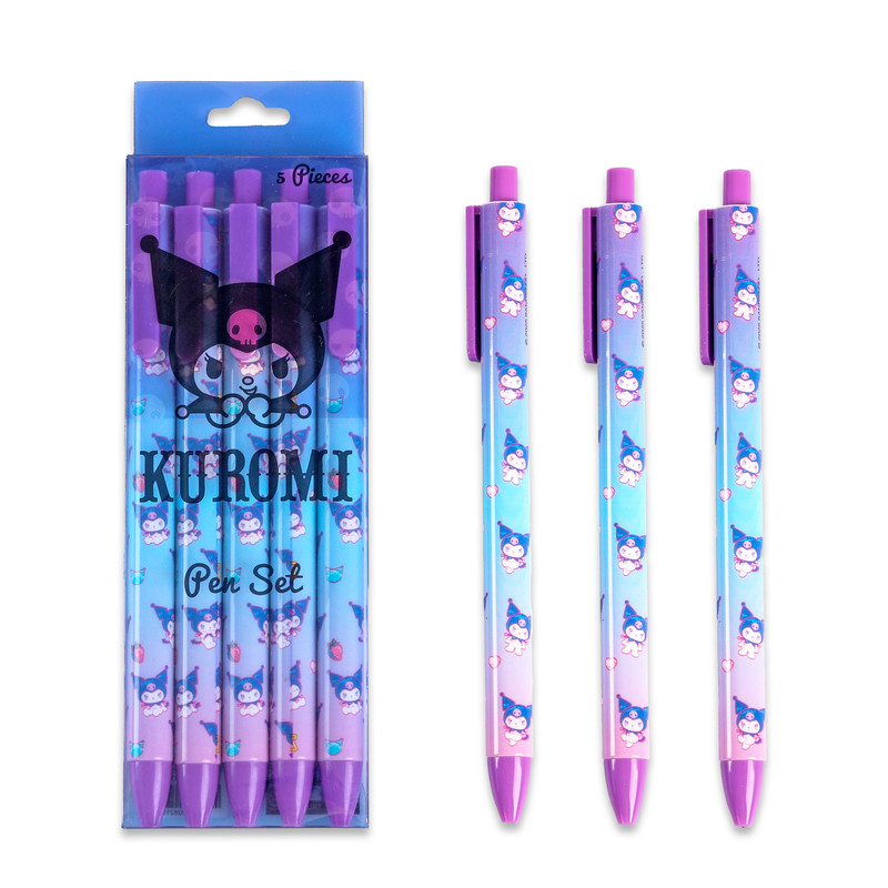 Sanrio - Kuromi Themed Pen Set - Purple - 5 Pcs