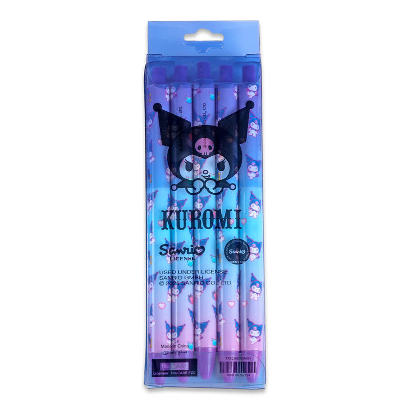 Sanrio - Kuromi Themed Pen Set - Purple - 5 Pcs