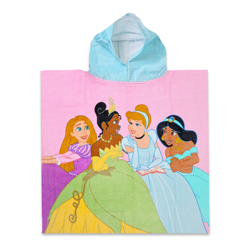 Disney Princess Printed Hooded Poncho - Multicolor