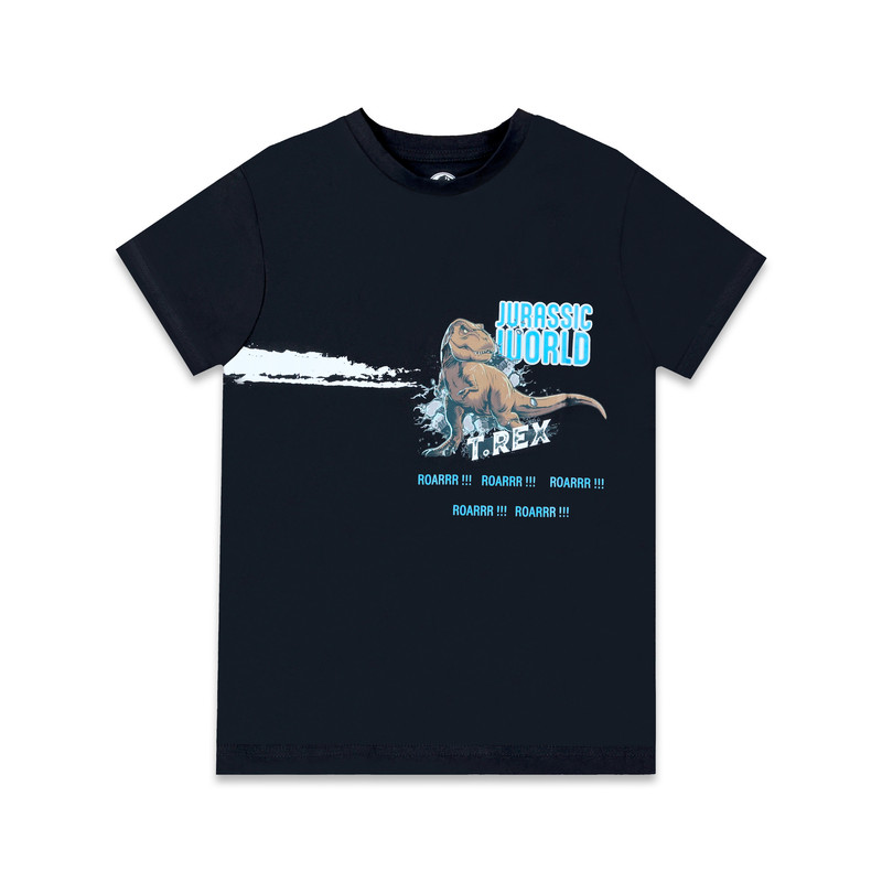 Universal Studios - Boy's Jurassic World Printed Short Sleeves T-Shirt - Black