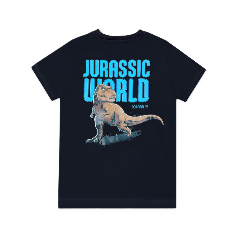 Universal Studios - Boy's Jurassic World Printed Short Sleeves T-Shirt - Black