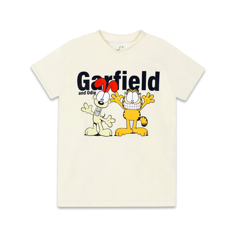 Nickelodeon - Boy's Garfield And Odie Printed Short Sleeves T-Shirt - Off White