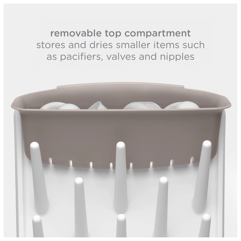 Ubbi Vertical Baby Bottle Drying Rack - Taupe