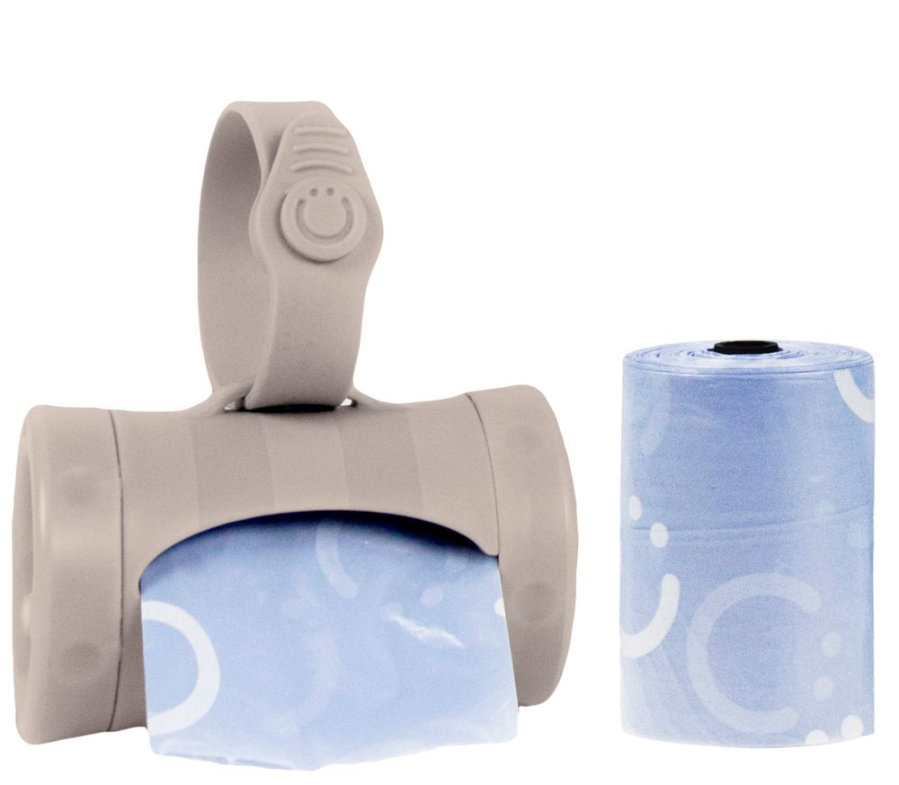 أوبي - موزع أكياس التخلص من الحفاضات أون ذا غو مع 24 كيس - رمادي داكن