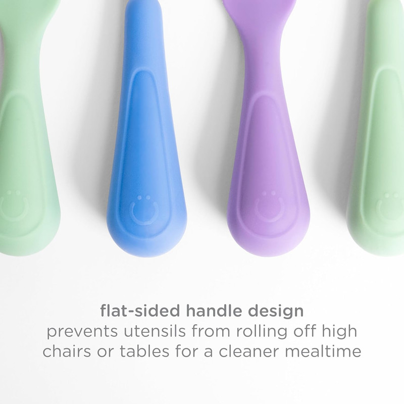 Ubbi - Stainless Steel Toddler Fork & Spoon Set - Multicolor - 4 Pcs