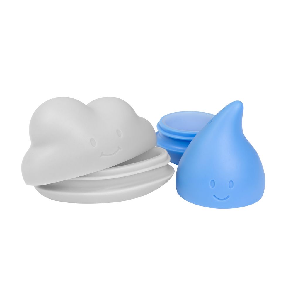 Ubbi - Cloud And Droplet Bath Toys - Cloudy/Blue - 2 Pcs