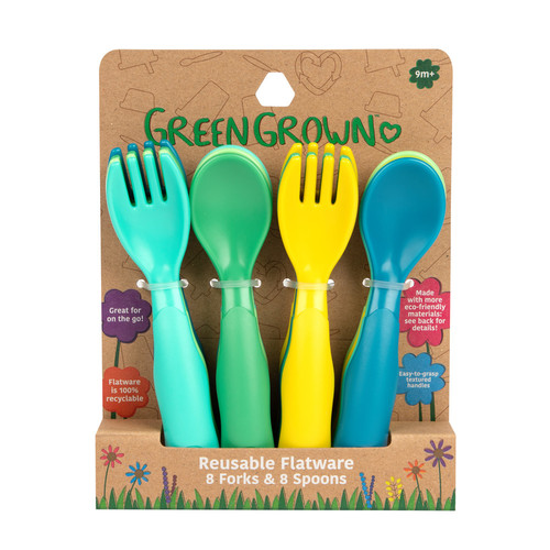 The First Years Green Grown Flatware Set - 16 Pcs
