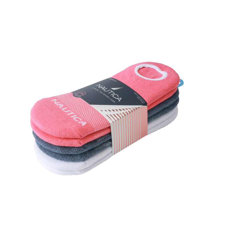 Nautica - Womens No Show Liner Socks - Pack of 6