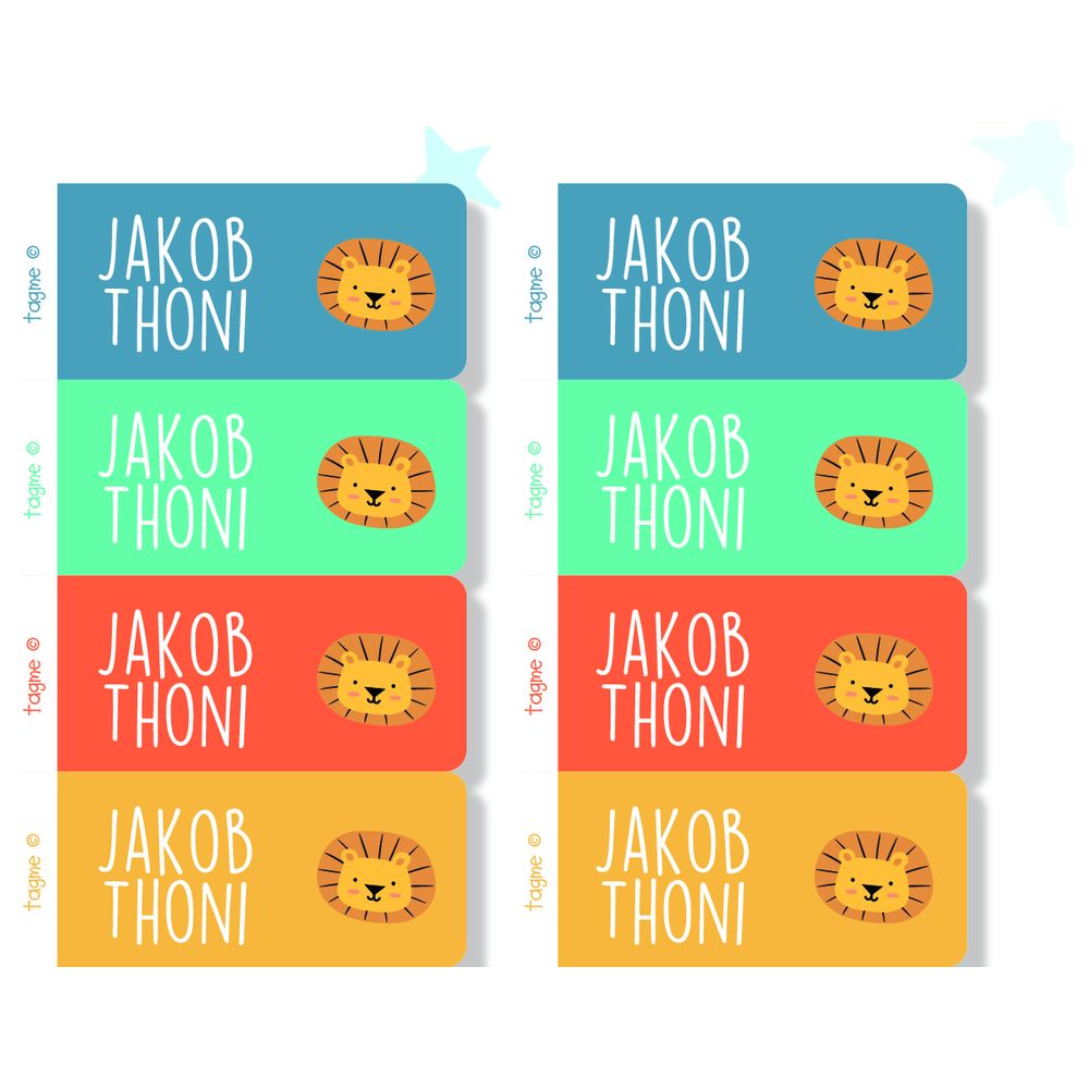 تاغ مي - ملصقات أسماء شخصية - ملونة - عدد 48