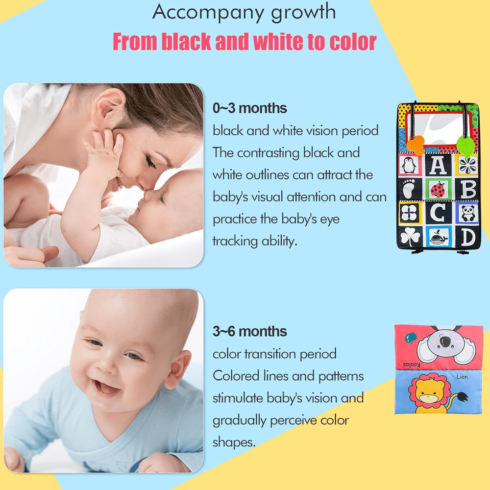 فنفينيتي - كتاب قماشي قابل للطي للأطفال مع مرآة - لعبة التعلم المبكر