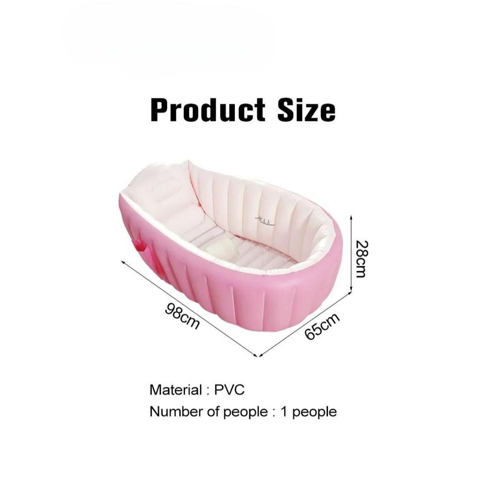 Funfiniti - Inflatable Baby Bath Tub - Pink/White