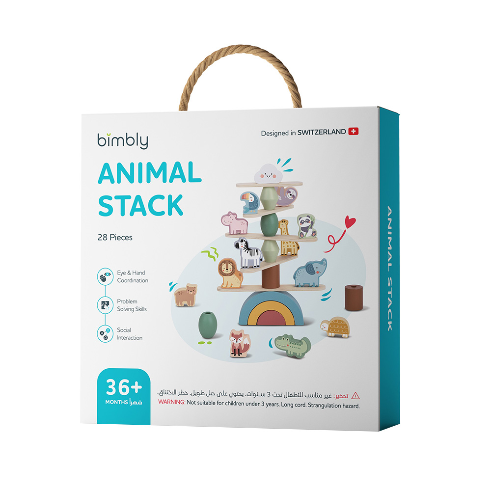بيمبلي - لعبة تكديس الحيوانات - 28 قطعة