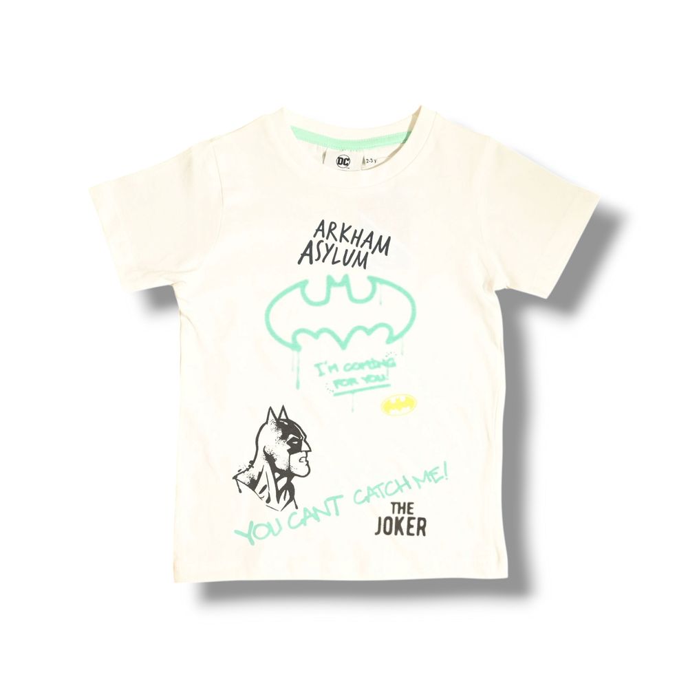 Batman - 2pc-Set - Boy's Summer T-Shirt And Short - White/Green