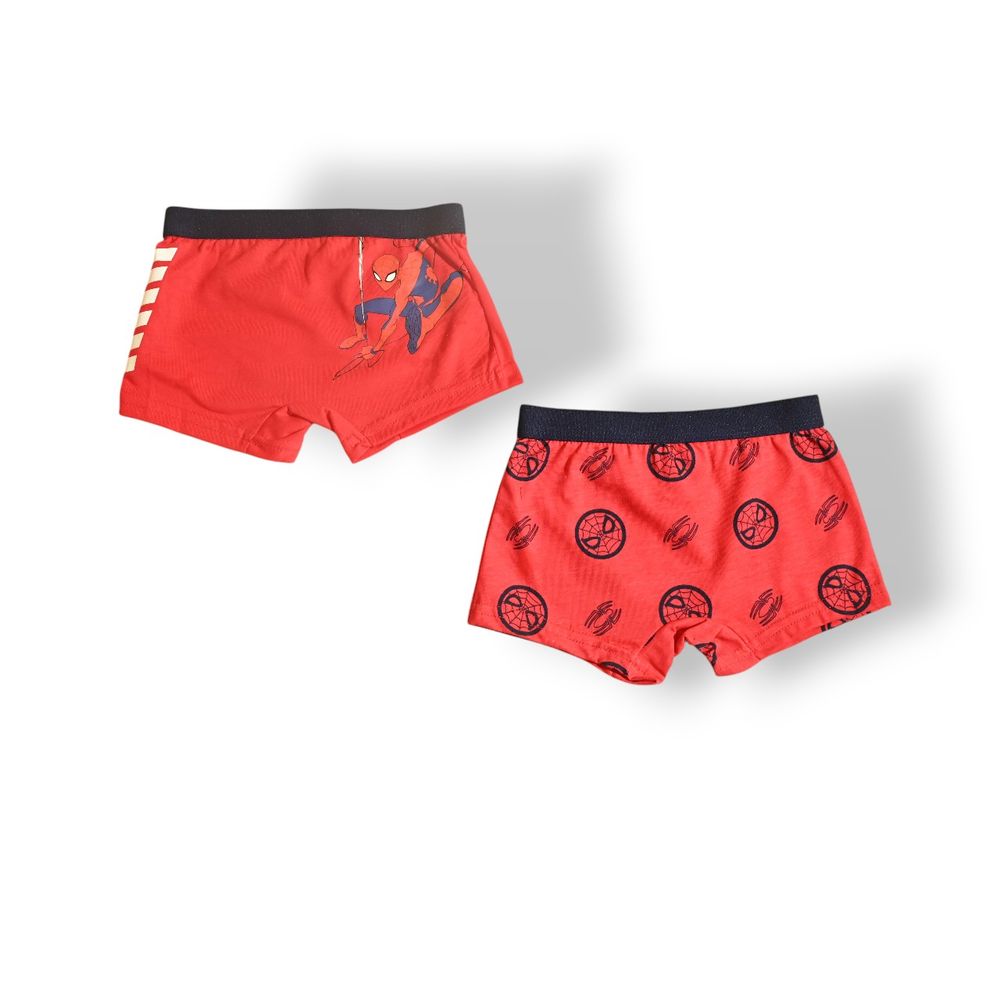 سبايدرمان - طقم بوكسر بخصر مطاطي للأولاد - أحمر - قطعتين