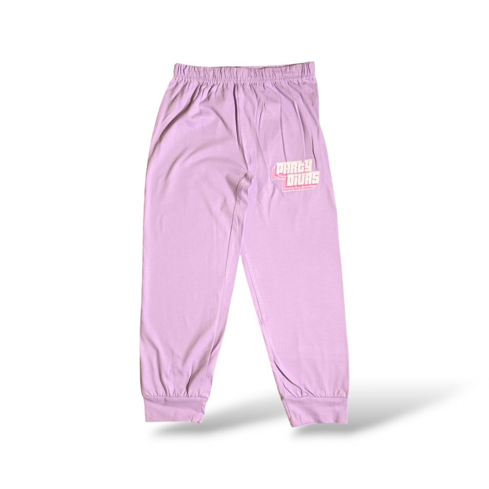 لول سبرايز - طقم قطعتين - تي شيرت بأكمام قصيرة وبنطال بيجامة للبنات - أرجواني/وردي