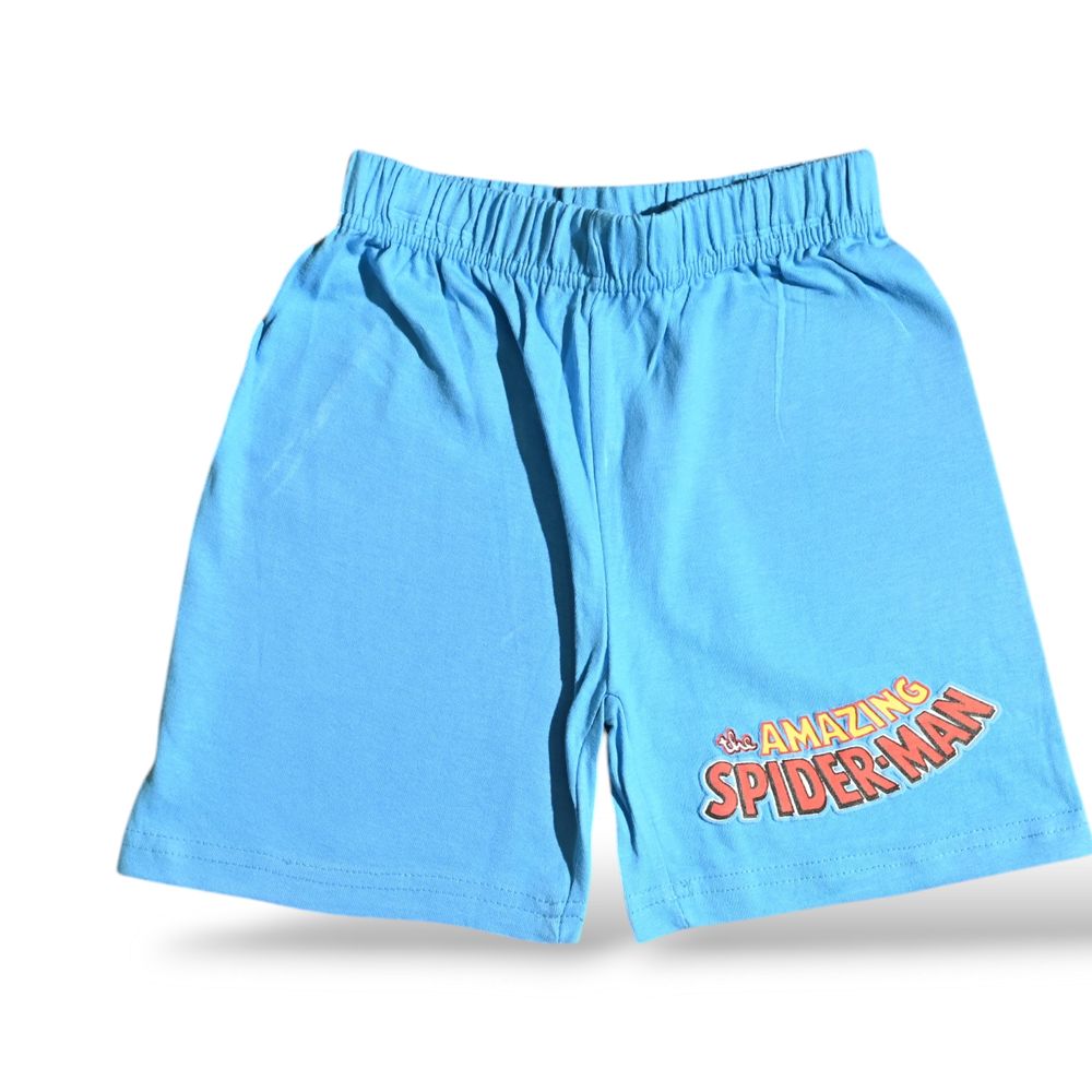 سبايدرمان - طقم صيفي بدون أكمام وشورت للأولاد - رمادي/أزرق