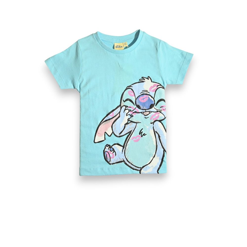 Lilo & Stitch - 2pc-Set - Girls' Printed Short Sleeves T-Shirt & Shorts - Blue