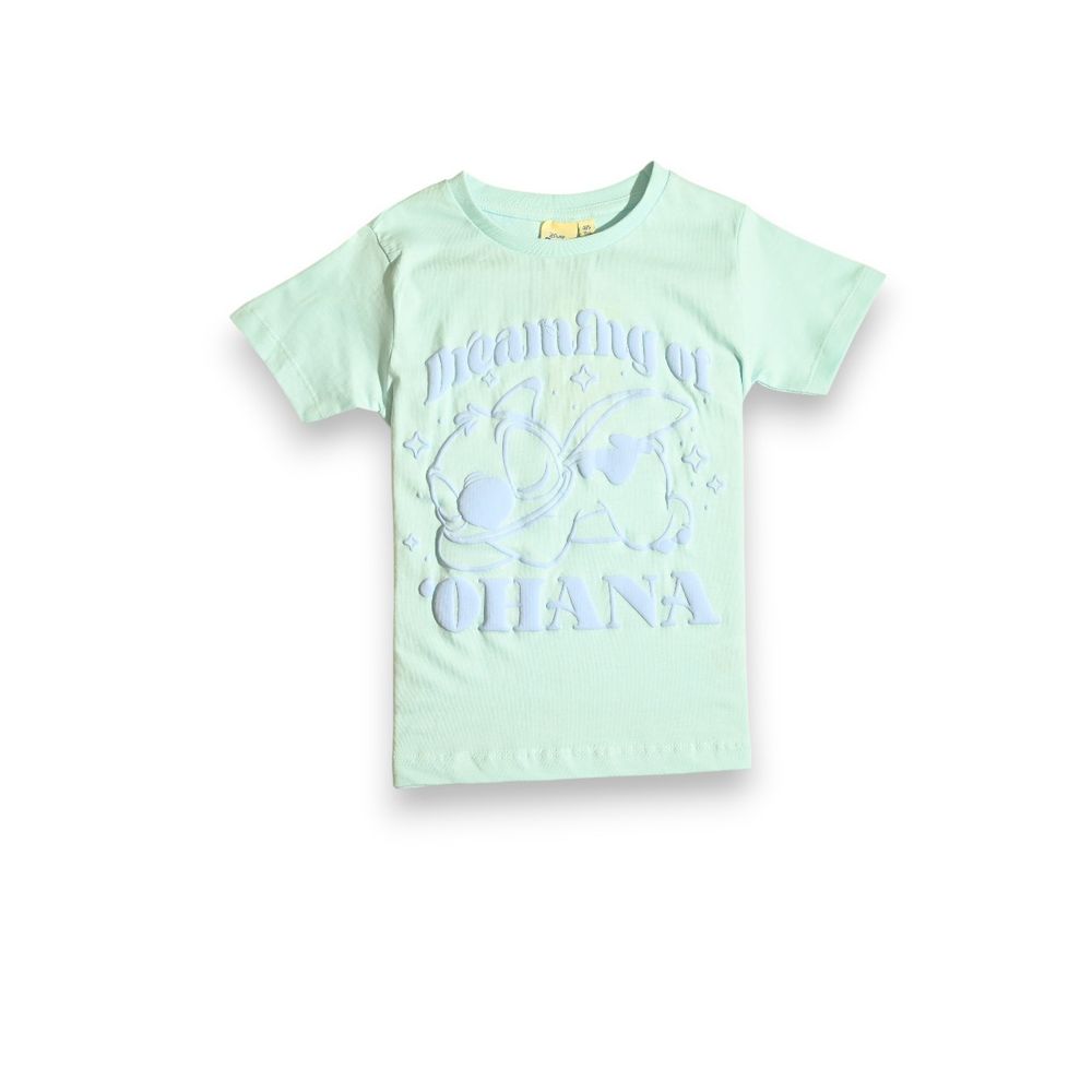 Lilo & Stitch - 2pc-Set - Girls' Dreaming Of Ohana Printed T-Shirt & Shorts - Green